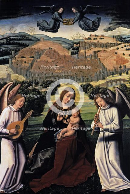  'Virgin and Child, with the city of Granada as background'.