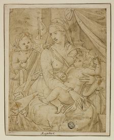 Virgin and Child with the Infant John the Baptist, 1540/56. Creator: Luca Penni