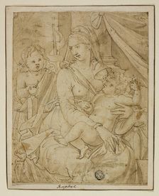 Virgin and Child with the Infant John the Baptist, 1540/56. Creator: Luca Penni