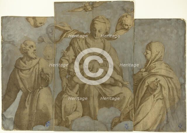 Virgin and Child with the Infant John the Baptist, and Saints Francis of Assisi and Clare, n.d. Creator: Felice Brusasorci.