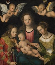 Virgin and Child with the Saints Catherine and Barbara;The Mystic Marriage of Saint..., 1510-1512. Creator: Lucas Cranach the Elder