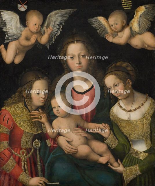 Virgin and Child with the Saints Catherine and Barbara;The Mystic Marriage of Saint..., 1510-1512. Creator: Lucas Cranach the Elder.