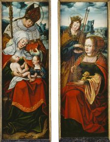 Virgin and Child, a Bishop Saint, and St Anne; the Magdalen and St Ursula...altarpiece, c1545. Creator: Follower of Anton Woensam von Worms