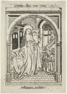 Virgin and Child, Abbot Ludwig Kneeling, 1400s. Creator: Unknown