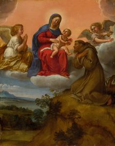 Virgin and Child Adored by Saint Francis, c. 1606/07. Creator: Francesco Albani