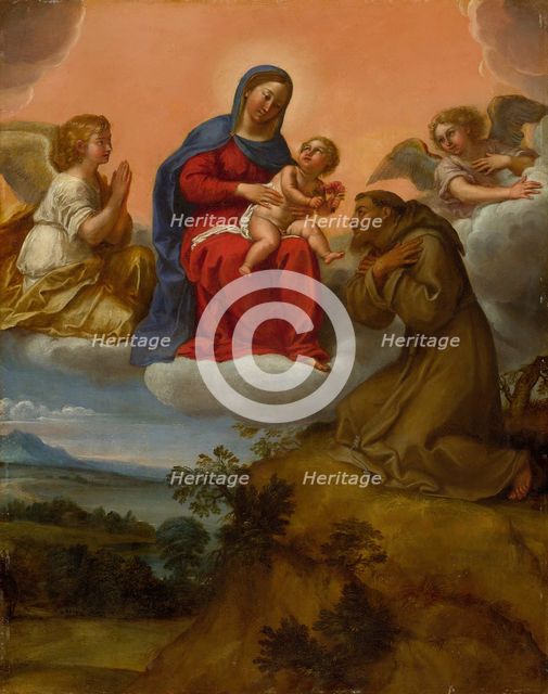 Virgin and Child Adored by Saint Francis, c. 1606/07. Creator: Francesco Albani.