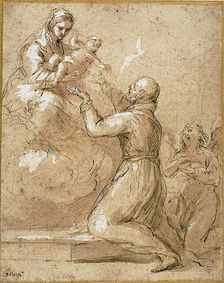 Virgin and Child Appearing to Saint Cajetan of Thiene, 1681/82. Creator: Domenico Maria Canuti