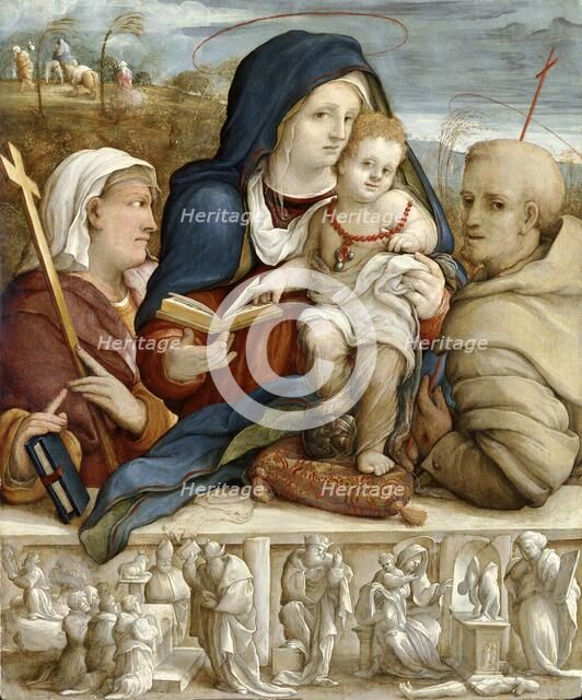 'Virgin and Child between St Helena and St Francis', c1520. Artist: Amico Aspertini