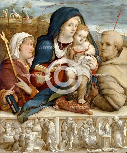 'Virgin and Child between St Helena and St Francis', c1520. Creator: Amico Aspertini.