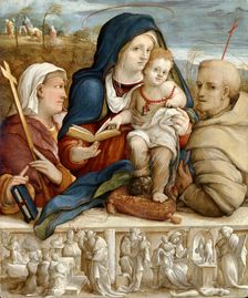 Virgin and Child between St Helena and St Francis c1520. Creator: Amico Aspertini