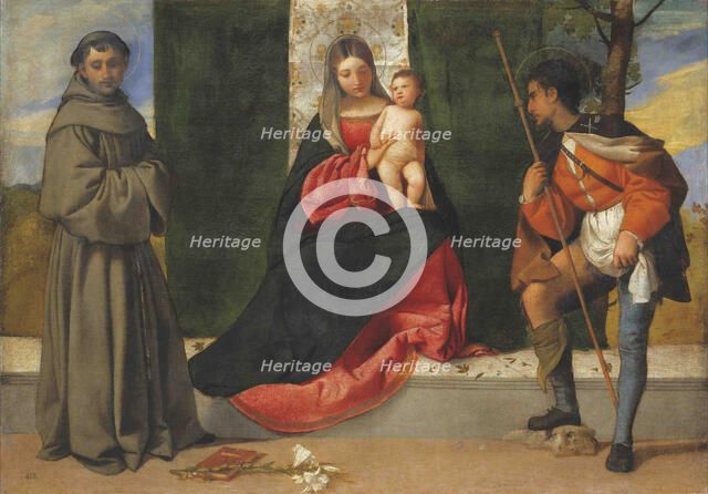 Virgin and Child between Saints Anthony of Padua and Roch, ca 1509-1510. Creator: Titian (1488-1576).