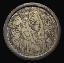 Virgin and Child between Two Religious. Creator: Unknown