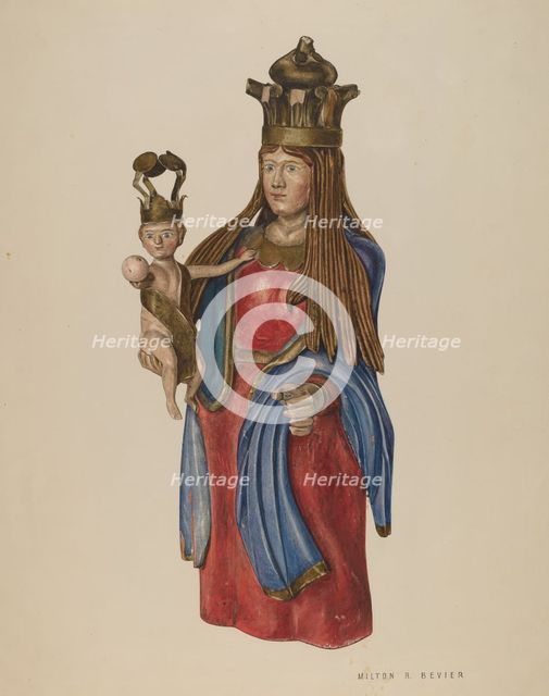 Virgin and Child, c. 1939. Creator: Milton Bevier.