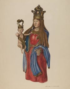 Virgin and Child, c. 1939. Creator: Milton Bevier