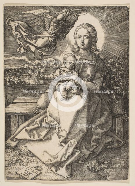 Virgin and Child Crowned by an Angel, 1520. Creator: Albrecht Durer.