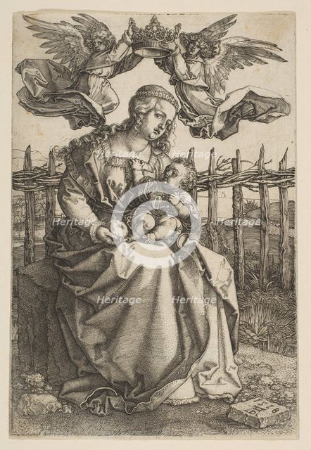 Virgin and Child Crowned by Two Angels, 1518. Creator: Albrecht Durer.