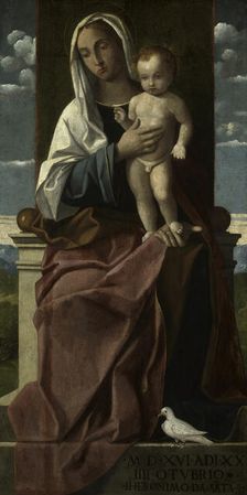 Virgin and Child Enthroned, 1516. Creator: Girolamo da Santacroce