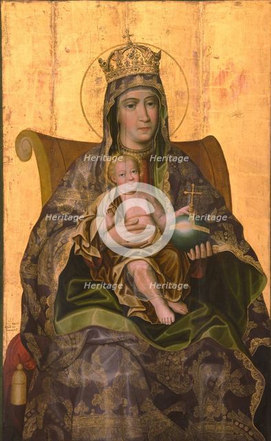 Virgin and Child Enthroned, 1690s. Artist: Zolotaryov, Karp Ivanovich (active 1680-1690s)