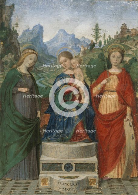 Virgin and Child Enthroned between Saints Cecilia and Catherine of Alexandria, ca. 1510-15. Creator: Francesco Morone.