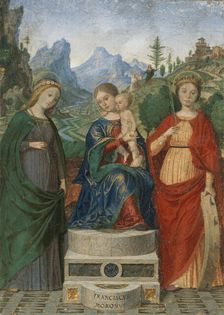 Virgin and Child Enthroned between Saints Cecilia and Catherine of Alexandria, ca. 1510-15. Creator: Francesco Morone