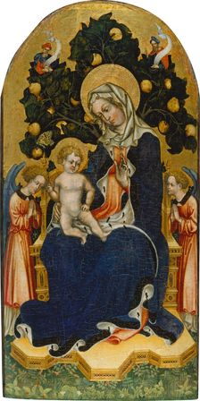 Virgin and Child Enthroned with Worshipping Angels and Prophets, c1420-1430. Creator: Follower of Gentile da Fabriano