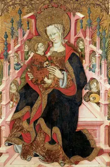Virgin and Child Enthroned with Angels Making Music, c1430. Creator: Bonanat Zaortiga the Elder
