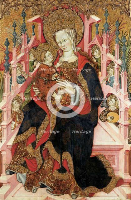 Virgin and Child Enthroned with Angels Making Music, c1430. Creator: Bonanat Zaortiga the Elder.