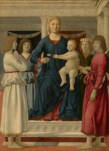 Virgin and Child Enthroned With Four Angels