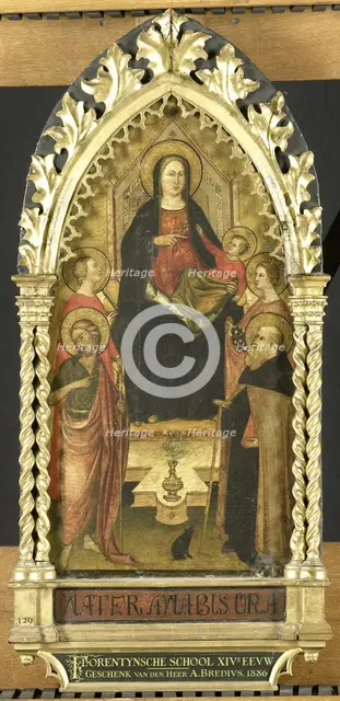 Virgin and Child Enthroned with Four Saints, Saints John the Baptist, Antony Abbot, Elizabeth of Hun Creator: Anon.