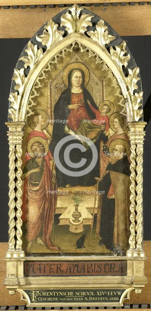 Virgin and Child Enthroned with Four Saints, Saints John the Baptist, Antony Abbot, Elizabeth of Hun Creator: Anon.