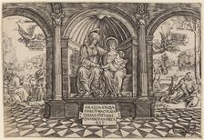 Virgin and Child Enthroned with Saint Anne, c. 1512/1513. Creator: Master NA.DAT with the Mousetrap