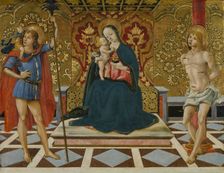 Virgin and Child Enthroned with Saints Christopher and Sebastian, c1498-1525. Creator: Fiorenzo di Lorenzo