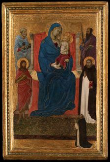 Virgin and Child Enthroned with Saints Peter, Paul, John the Baptist, and Dominic and a Dominican... Creator: Ugolino da Siena