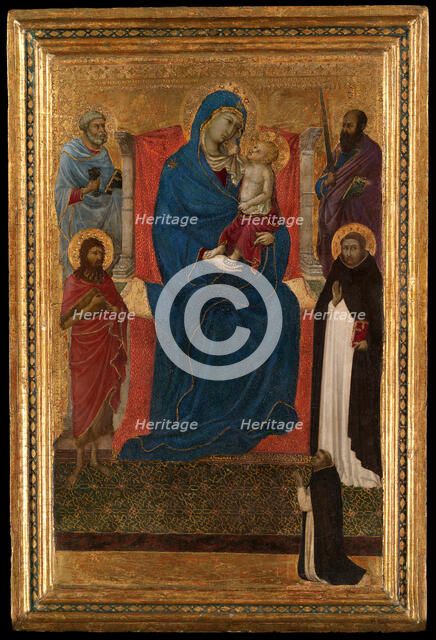 Virgin and Child Enthroned with Saints Peter, Paul, John the Baptist, and Dominic and a Dominican... Creator: Ugolino da Siena.