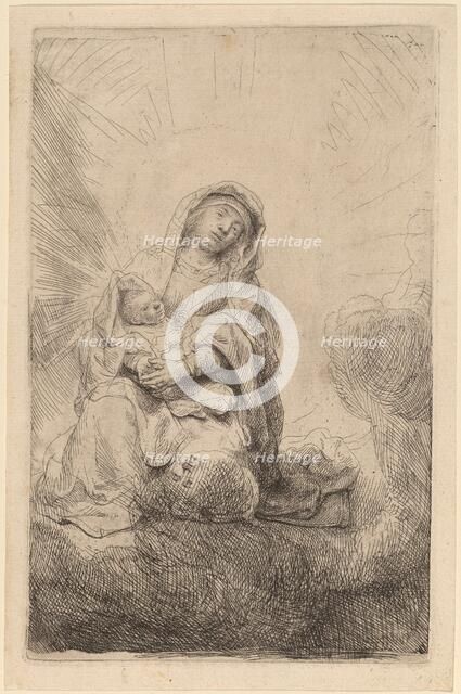 Virgin and Child in the Clouds, 1641. Creator: Rembrandt Harmensz van Rijn.