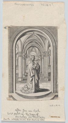 Virgin and Child in a Church, also known as the Van Maelbeke Virgin, 1575-1585.. Creator: Circle of the Brothers Wierix