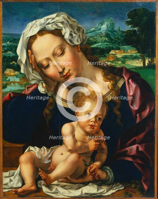 Virgin and Child in a Landscape, 1531. Creator: Jan Gossaert (Flemish, c1475/78-1532); Anonymous Landscape Painter (Flemish), and an.