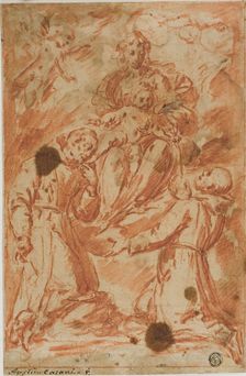 Virgin and Child in Glory Worshipped by Two Monk Saints, n.d. Creator: Benedetto Montagna