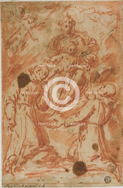 Virgin and Child in Glory Worshipped by Two Monk Saints, n.d. Creator: Benedetto Montagna.