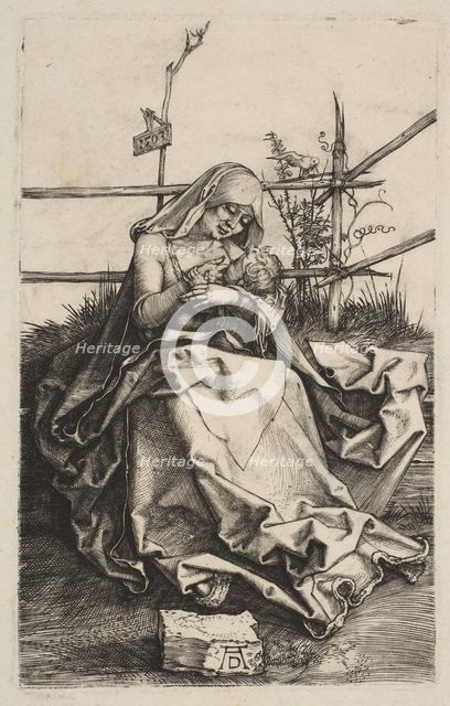 Virgin and Child on a Grassy Bench, 1503. Creator: Albrecht Durer.