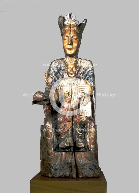 Virgin and Child, Painted wood.