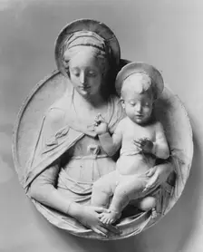 Virgin and Child, probably 19th century. Creator: Imitator of Mino da Fiesole (Mino di Giovanni) (Italian, Papiano or Montemignaio 1429-1484 Florence)