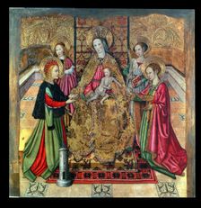 Virgin and Child, Saint Barbara and Saint Agnes by Jaume Huguet
