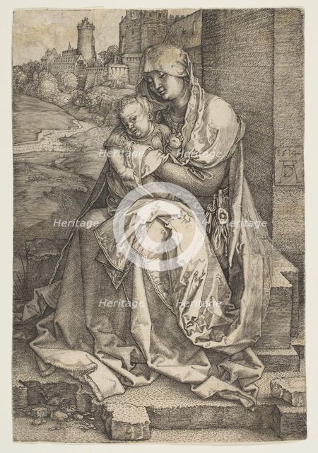 Virgin and Child Seated by the Wall, 1514. Creator: Albrecht Durer.