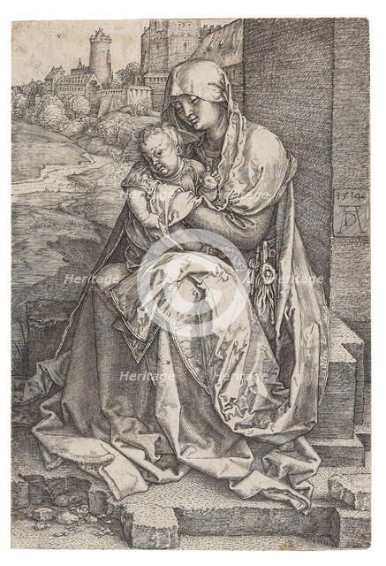 Virgin and Child Seated by the Wall, 1514. Creator: Dürer, Albrecht (1471-1528).