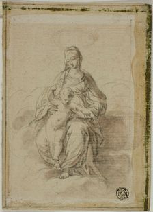Virgin and Child Seated on Clouds, n.d. Creator: Anton Maria Zanetti