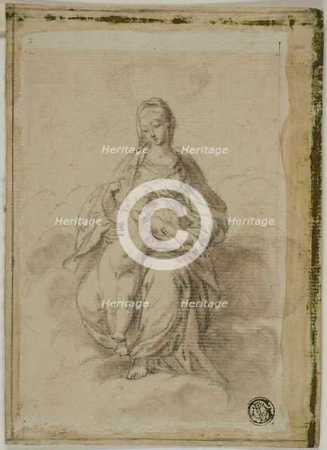 Virgin and Child Seated on Clouds, n.d. Creator: Anton Maria Zanetti.