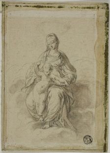 Virgin and Child Seated on Clouds, n.d. Creator: Anton Maria Zanetti