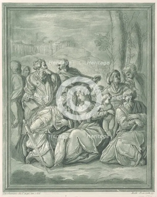 Virgin and child surrounded by figures, ca. 1766. Creator: Andrea Scacciati.