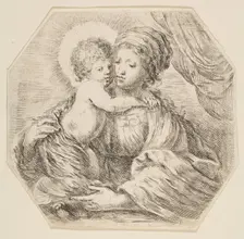 Virgin and Christ Child, an octagonal composition, ca. 1649. Creator: Stefano della Bella